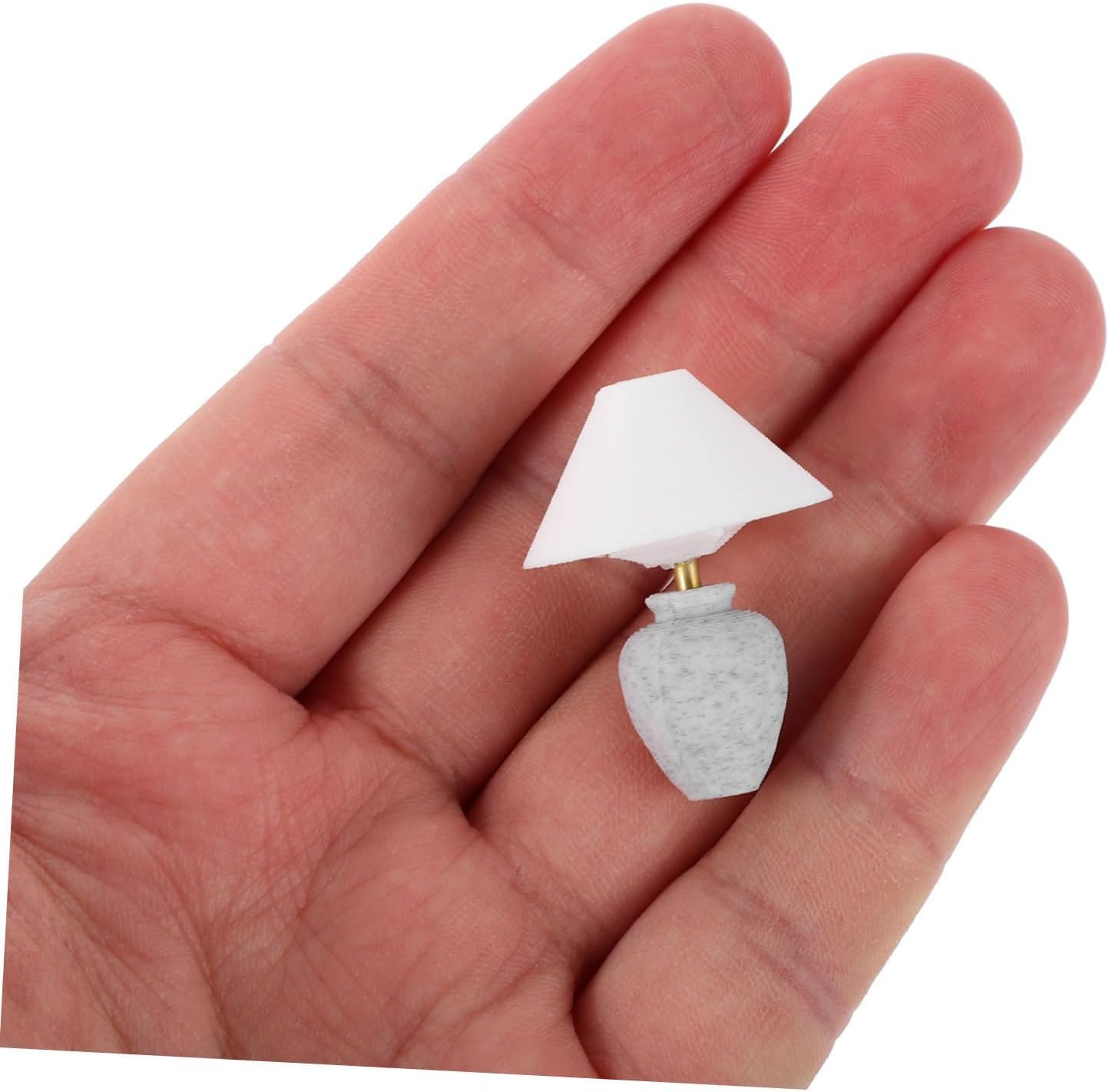 2 Pcs Miniature Table Lamp Models - 1:12 Scale European Design Dollhouse Furniture - Mini Bedside Lamps for DIY Desktop Decoration, Bedroom Diorama