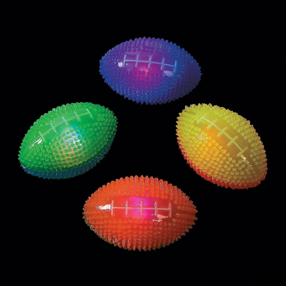 Fun Express Light Up Mini Footballs, Set of 12