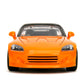 Jada 2001 Honda S2000 with Naruto Figure - Die-Cast Vehicle - 1:24 Scale, Opening Doors, Hood & Trunk, Rubber Tires - Hollywood Rides Anime Series