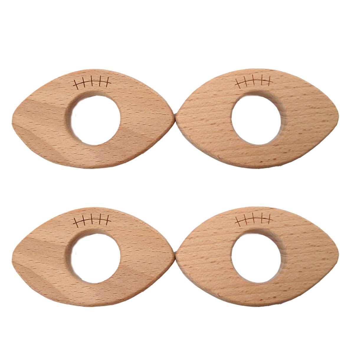 Alenybeby Natural Wooden Baseball Montessori Toy Pendant Pure Natural Beech Wood Animal Shape Toy For Handmade Necklace/Bracelet (10pcs)