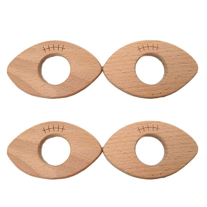 Alenybeby Natural Wooden Baseball Montessori Toy Pendant Pure Natural Beech Wood Animal Shape Toy For Handmade Necklace/Bracelet (10pcs)