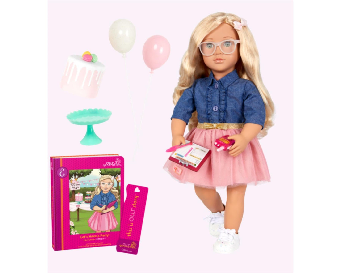 Our Generation Doll OG Deluxe - Emily Let's Have a Party! - Posable 18" Party Planner Doll