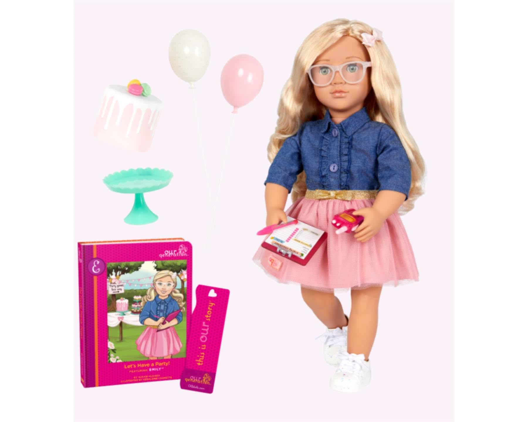 Our Generation Doll OG Deluxe - Emily Let's Have a Party! - Posable 18" Party Planner Doll