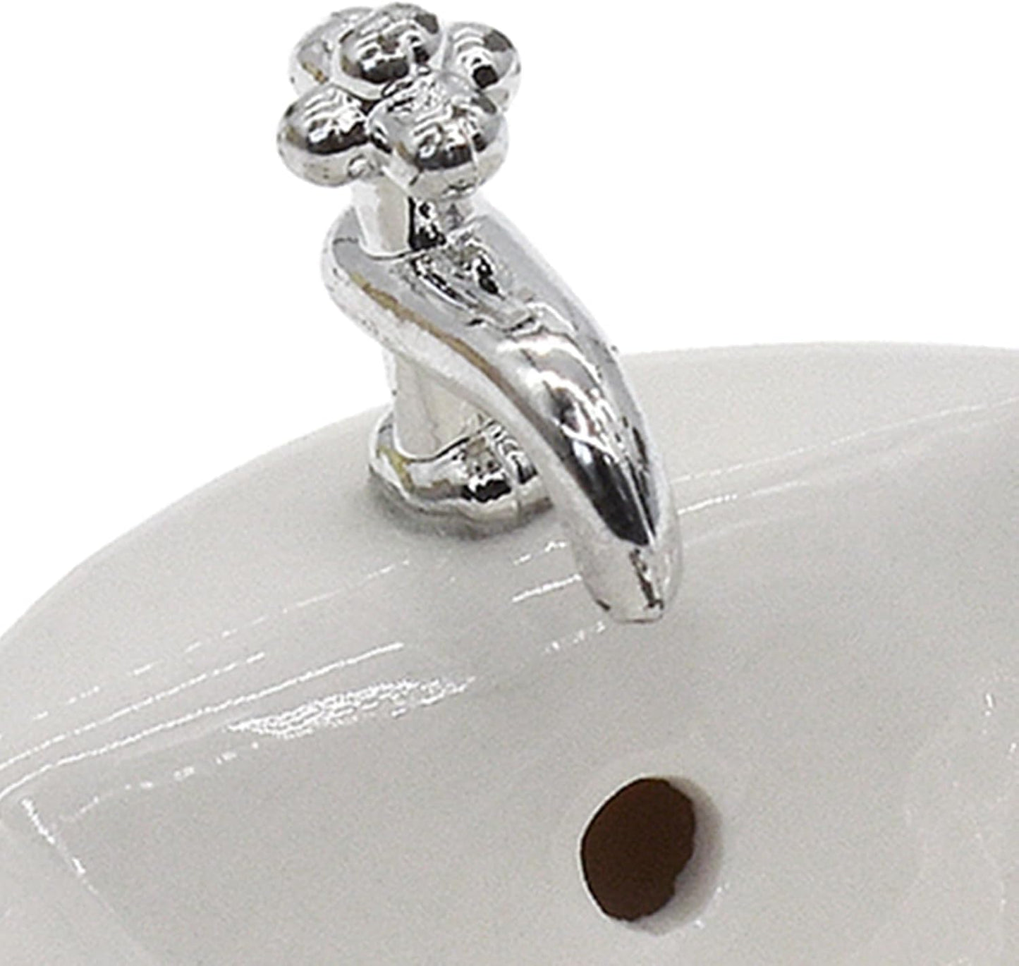 Dollhouse Miniature White Wash Basin, 1:12 Scale, Round Sink for DIY Furniture Accessories