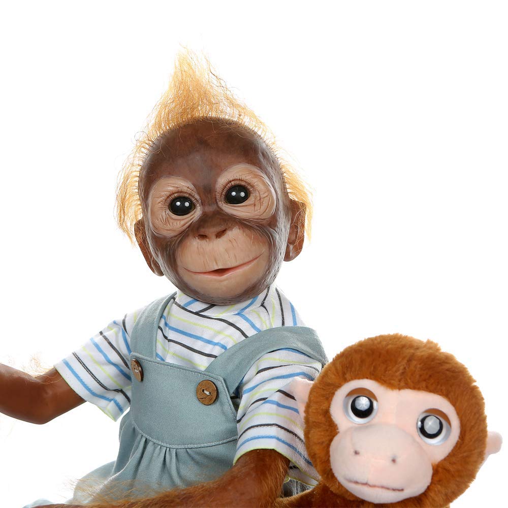 ZIYIUI 21 Inch Newborn Realistic Baby Doll Silicone Vinyl Reborn Monkey Dolls with Weighted Body Lifelike Flexible Collectible Art Doll That Look Real