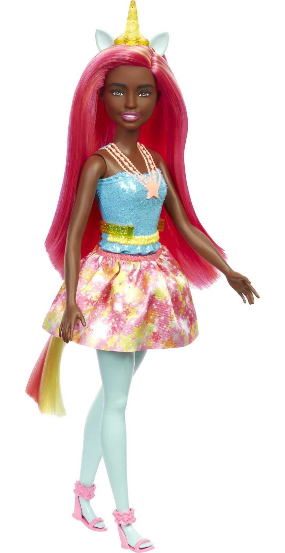 Barbie Dreamtopia Unicorn Fashion Doll with Pink & Yellow Hair & Removable Skirt & Accessories Including Unicorn Headband & Tail
