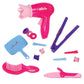 Sophia's Hair Salon Complete 30 Piece Set with Styling Tools, Hair Ties, Brush, Mirror, Blow Dryer, Salon Cape and More for 18" Dolls, Pink/Purple