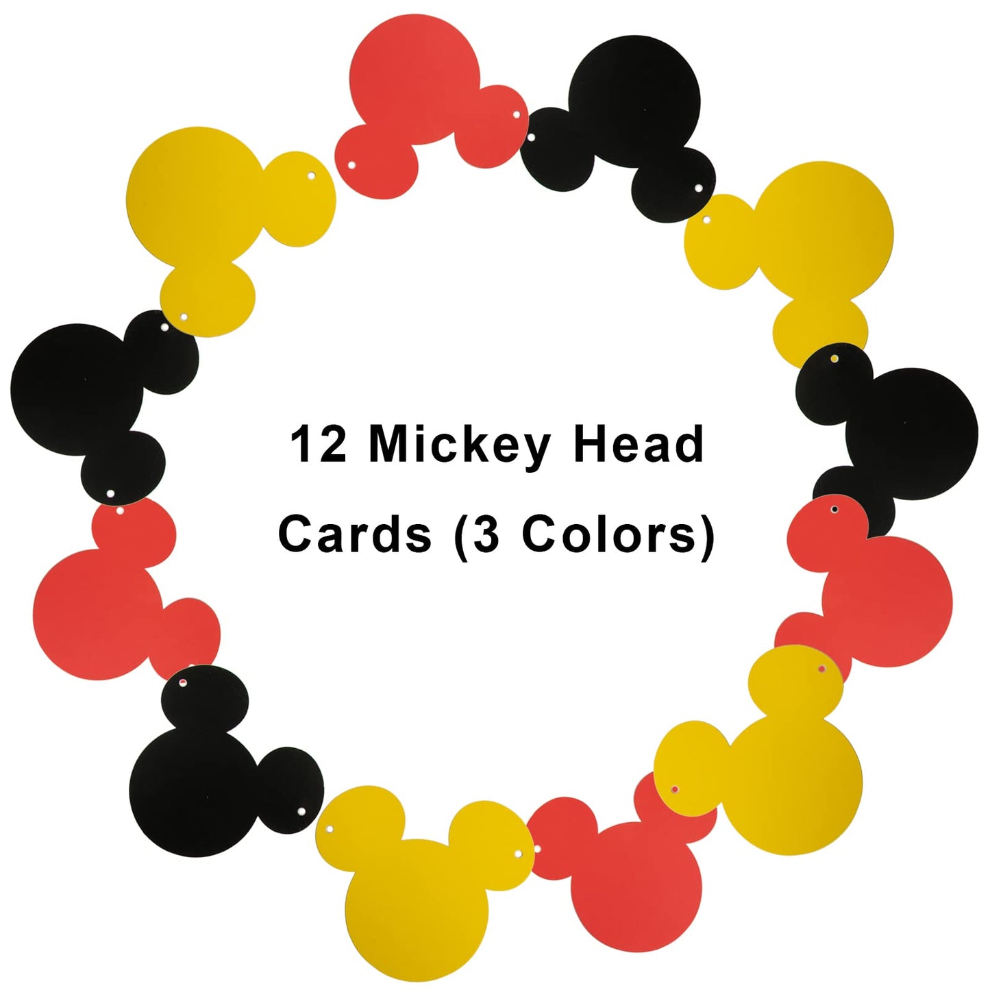 CHuangQi Colorful Happy Birthday Banner with Mouse Style Bunting, Birthday Party Supplies