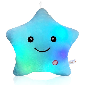 KAHEAUM Creative Twinkle Star Glowing LED Night Light Up Plush Pillows Stuffed Toys Birthday Gifts for Kid Children Friends,Couch Bed Throw Pillows