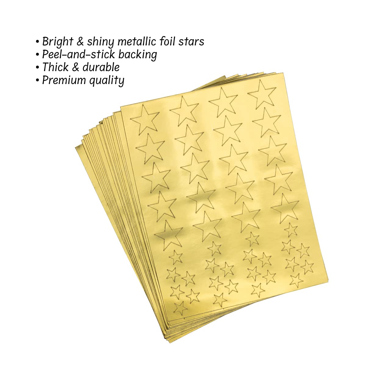 Hygloss Products, Inc 20 Sheets, 880 Gold Foil Star Stickers (18831)