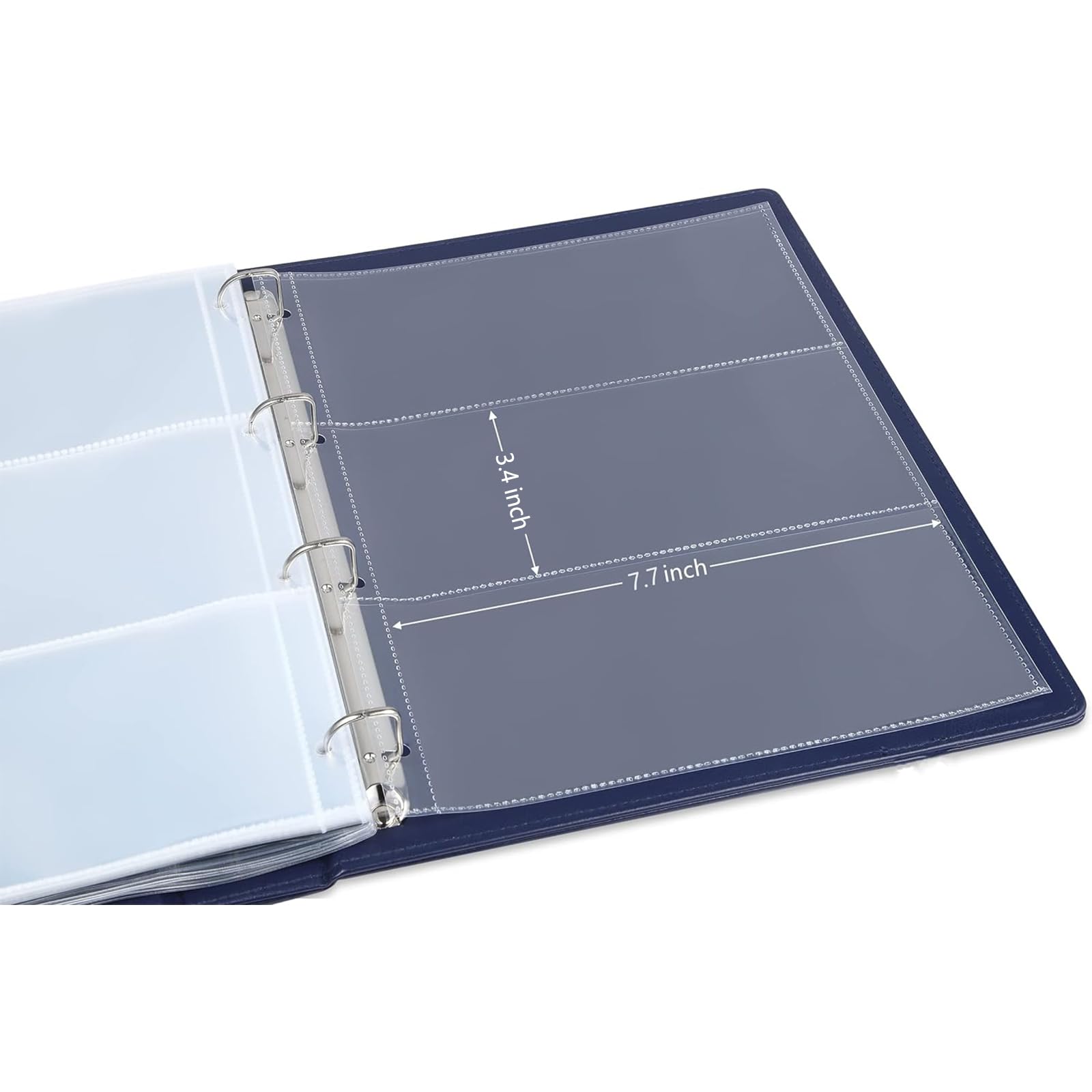 MUDOR Currency Album, 90 Pockets Banknote Collection Book for Bills,Blue