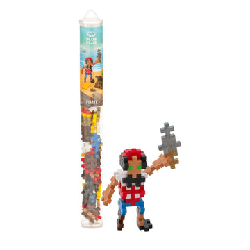 PLUS PLUS Pirate - 3D Figure Building Block Set Tube, Mini Interlocking Puzzle Pieces - Fun Stem Toys for Kids