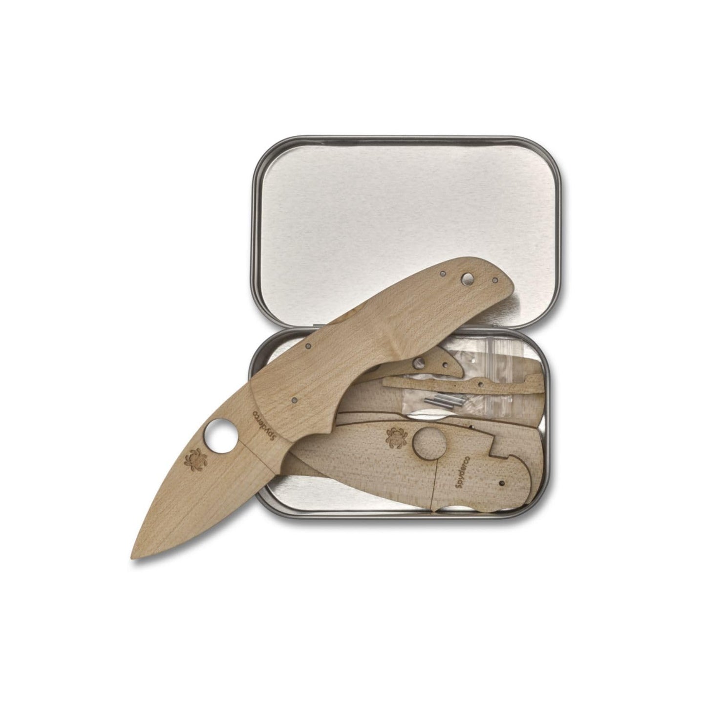 Spyderco Lil Native Wooden Knife Kit - Educational DIY Crafting Project for Families, Safe Non-Sharp Design - WDKIT2