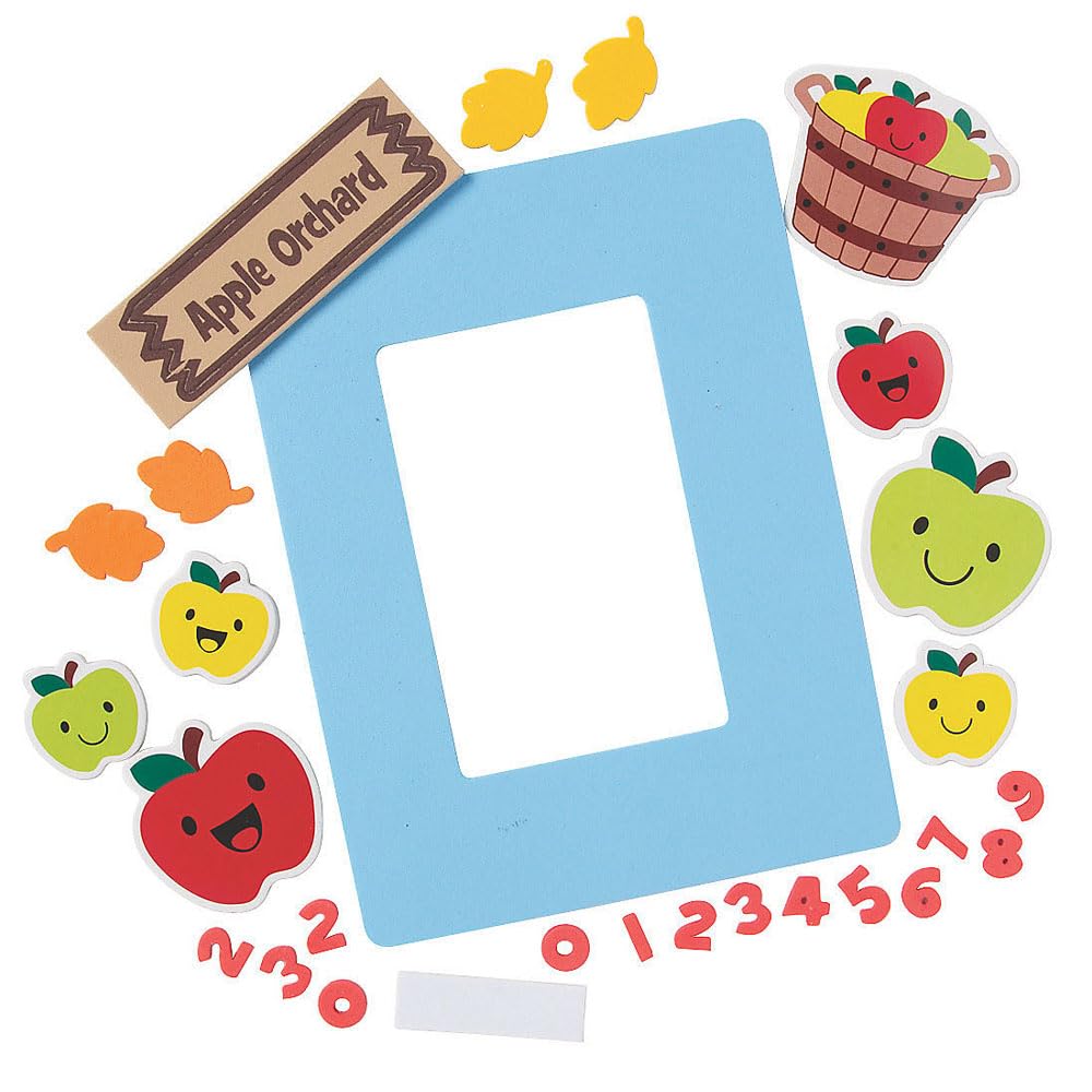 Fun Express Apple Orchard Picture Frame Magnet Craft Kit - Craft Kits - 12 Pieces
