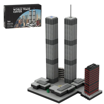 BrickCraftWorks 1/2000 Scale World Trade Center (1973-2001) Micro Parts Building Blocks Set, Famous Landmark Buildings Model, Display and Collect Toy