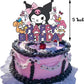 HANISNA 52PCS Kuromi Birthday Party Supplies, Party Decorations Set Include Banner, Balloons, Hanging Swirls, Cake Cupcake Toppers, Tablecloth