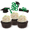 2026 Green Glitter Graduation Cupcake Topper