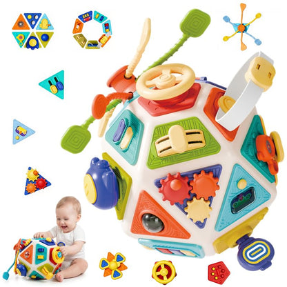 FingTip 22-in-1 Montessori Baby Busy Board Activity Cube, Sensory Toys for Toddlers 1-4, Fine Motor Skills Travel & Early Educational Learning Baby