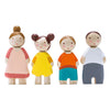 Tender Leaf Toys - The Leaf Family - 4 Pcs Wooden Family Mini Dolls Playset for Children, Kids Miniature Pretend Play Dollhouse Figures, Includes