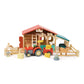 Tender Leaf Toys - Farmyard Tractor - Wooden Tractor Toy with Removeable Trailer, Animals and Accessories - Open-Ended Play Toy, Farm Pretend Play