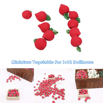 SXFSE Dollhouse Decoration Accessories, 10Pcs 1:12 Dollhouse Miniature Vegetable Carrot Kitchen Dining Model