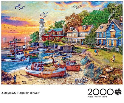 Buffalo Games - American Harbor Town - 2000 Piece Jigsaw Puzzle for Adults