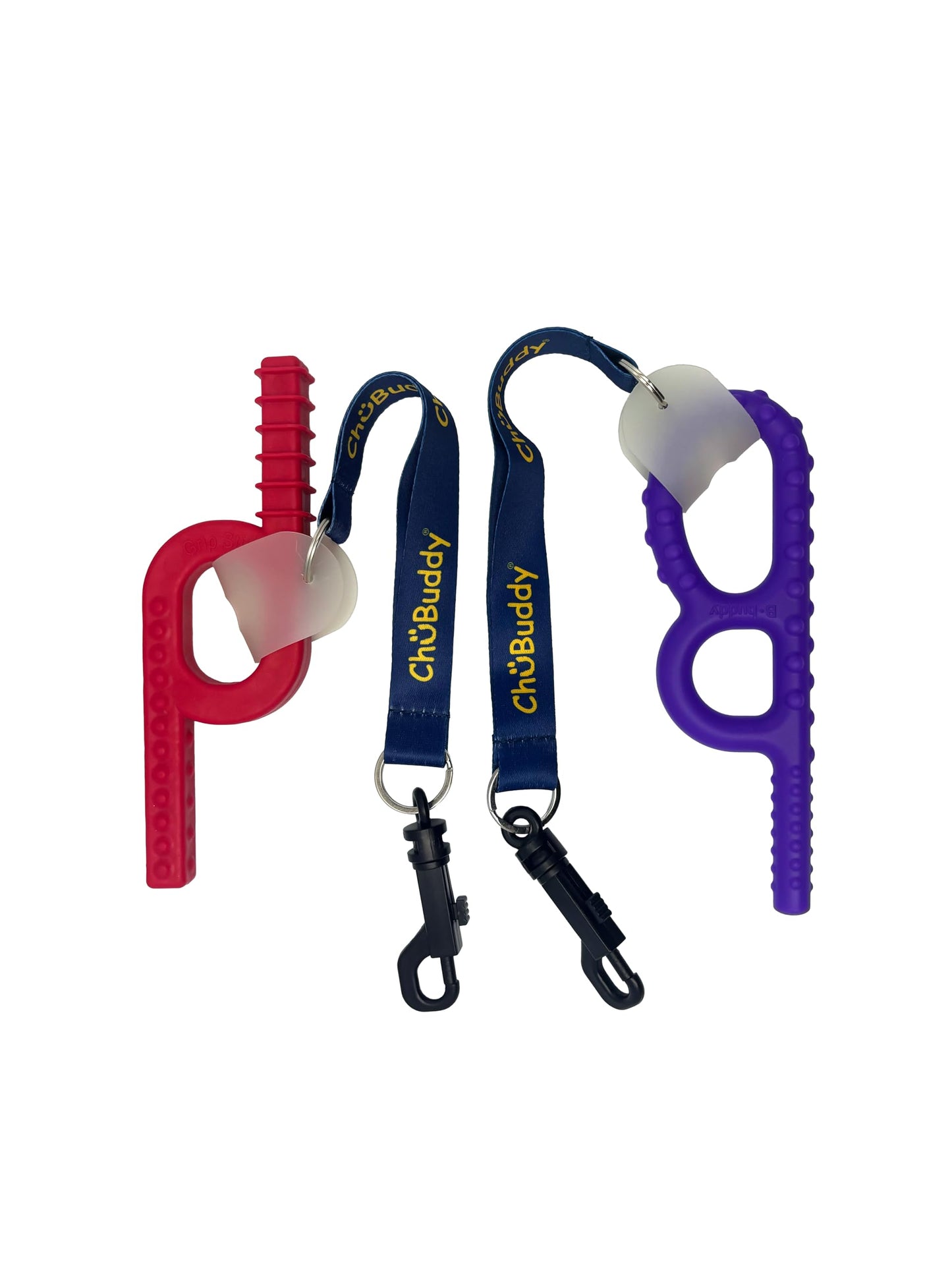 Chubuddy Navy Sublimated Chewy Holders Set of (2) - Durable, Safe, and Washable Chew Toy Tethers for Sensory Kids, Autism, ADHD, and Oral Motor Needs