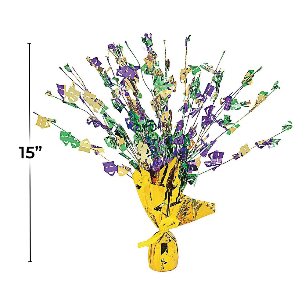 Fun Express - Mardi Gras Foil Burst Decoration - Party Decor - General Decor - Centerpieces - 1 Piece
