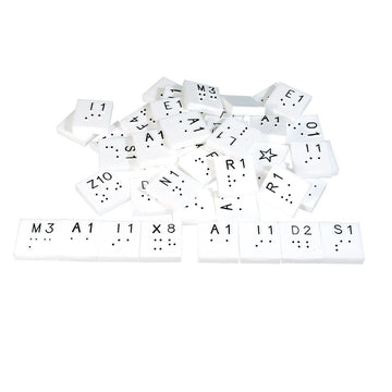 Scrabble Tiles with Braille Markings