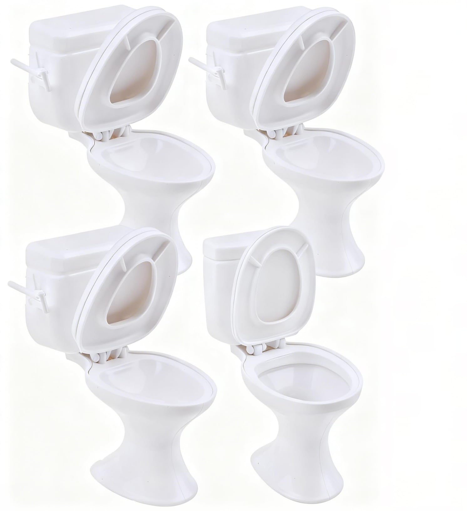 4pcs Mini Toilet Seat, Doll House Furniture 1:12 Miniature Classic Bathroom ToiletTiny Cake Topper Bathroom Furniture Dollhouse Accessories