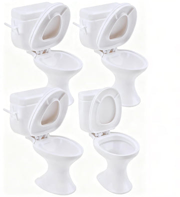 4pcs Mini Toilet Seat, Doll House Furniture 1:12 Miniature Classic Bathroom ToiletTiny Cake Topper Bathroom Furniture Dollhouse Accessories