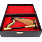 Dselvgvu Wooden Miniature Harp with Case Mini Musical Instrument Harp Replica Collectible Figurines Dollhouse Accessories Model Home Decoration