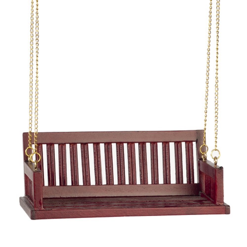 Classics Dollhouse Miniature Porch Swing, Mahogany Finish #CLA74084