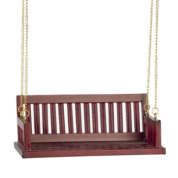 Classics Dollhouse Miniature Porch Swing, Mahogany Finish #CLA74084