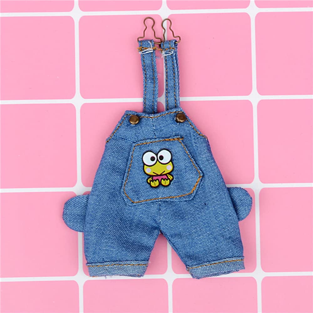 XiDonDon 1/12 BJD Doll Clothes Fashion Suspender Pants T-Shirt Set for ob11 gsc body9 Dolls Accessories (Dark Blue)