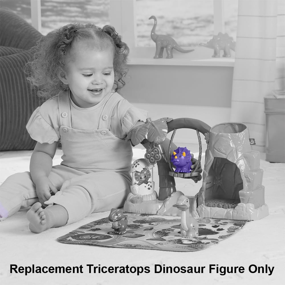 Fisher-Price Replacement Part Little People Dinosaur Village Playset HYH66 - Replacement Purple and Yellow Triceratops Figure