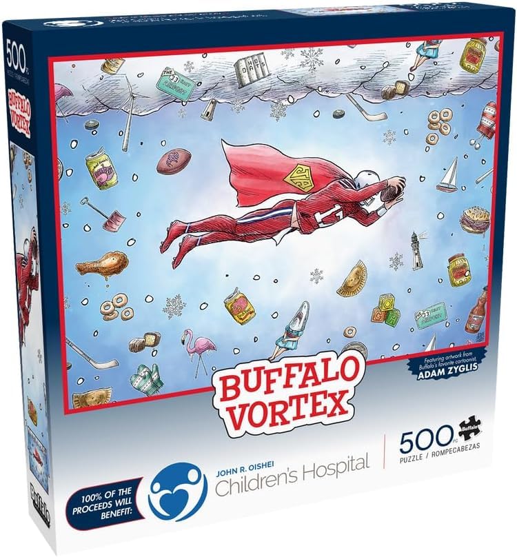 Buffalo Games - Buffalo Vortex - 500 Piece Winter Jigsaw Puzzle - Festive Holiday Puzzles for Adults - Precision-Cut Pieces, Christmas Artwork,