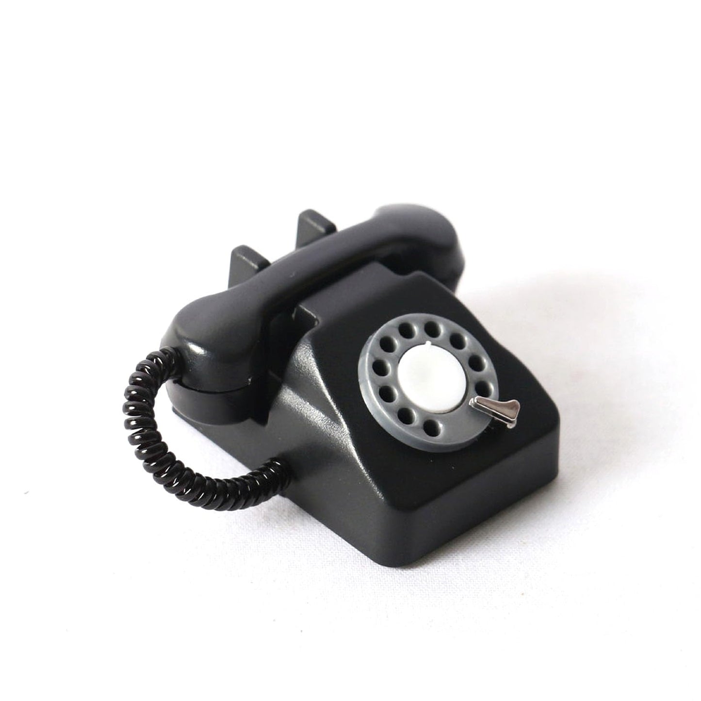 Miniature Retro Telephone: Realistic 1/6 Scale Old Phone with Functional Details for Dollhouse Photography (Black)