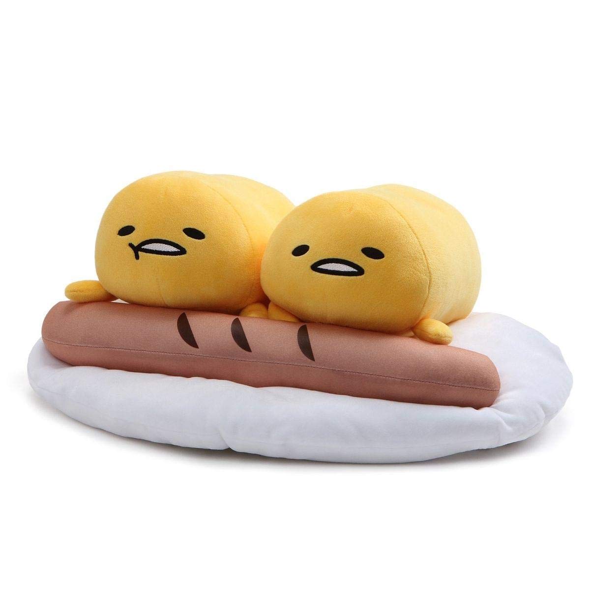 GUND Sanrio Gudetama Two Lazy Eggs And Sausage Stuffed Animal Plush, Multicolor, 17"