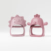 Baby Teether Pack of 2 Wearable teether Pink Pacifier Teether Toy - Little Chick Teether Mini Dino Teether - Rose Pink Teether and Turkish Pink by