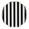 Bonjour Fête Black Cabana Stripe Party Plates | Gold Foil Sturdy Disposable Plate for Holiday & Tailgate Parties | Large Lunch & Dinner Plate | Pack