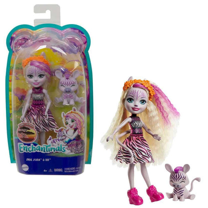 Enchantimals Zadie Zebra Doll with Ref Animal Figure, 6-inch Small Doll with Removable Skirt & Accessories, Sunny Savanna Toy Collection