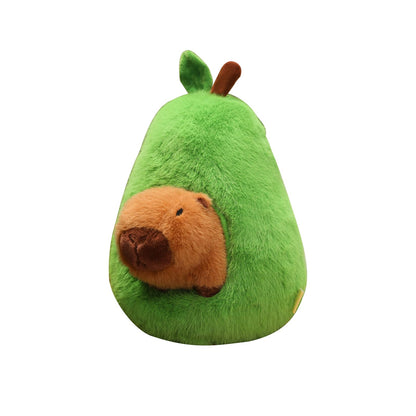 TIANCHANGZC Avocado Capybara Plush, 13.7 Inch Soft Stuffed Animal, Cute Avocado Plush Toy Pillow Doll for Kids and Adults
