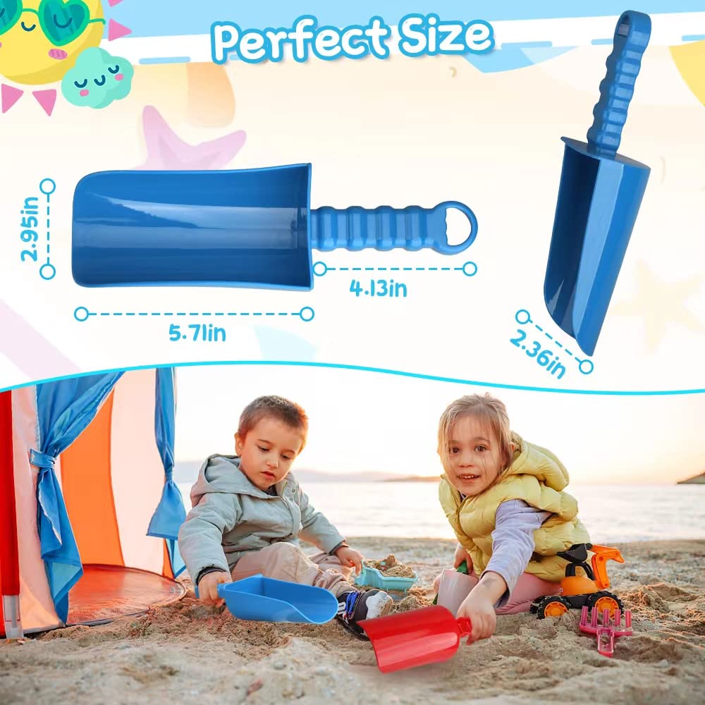 LNCOJOLM 3 PCS Thick 9" Beach Shovel Spade Scoop Trowel Sand Toys for Kid Toddler Adult, Plastic Heavy Duty Garden Digging Planting Shovel Tool Kit