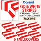 Oojami Carnival Theme Tablecloths 6 Pack - Red and White Striped Plastic Disposable Table Covers 54 x 108 Inch for Circus Party Decorations, Birthday