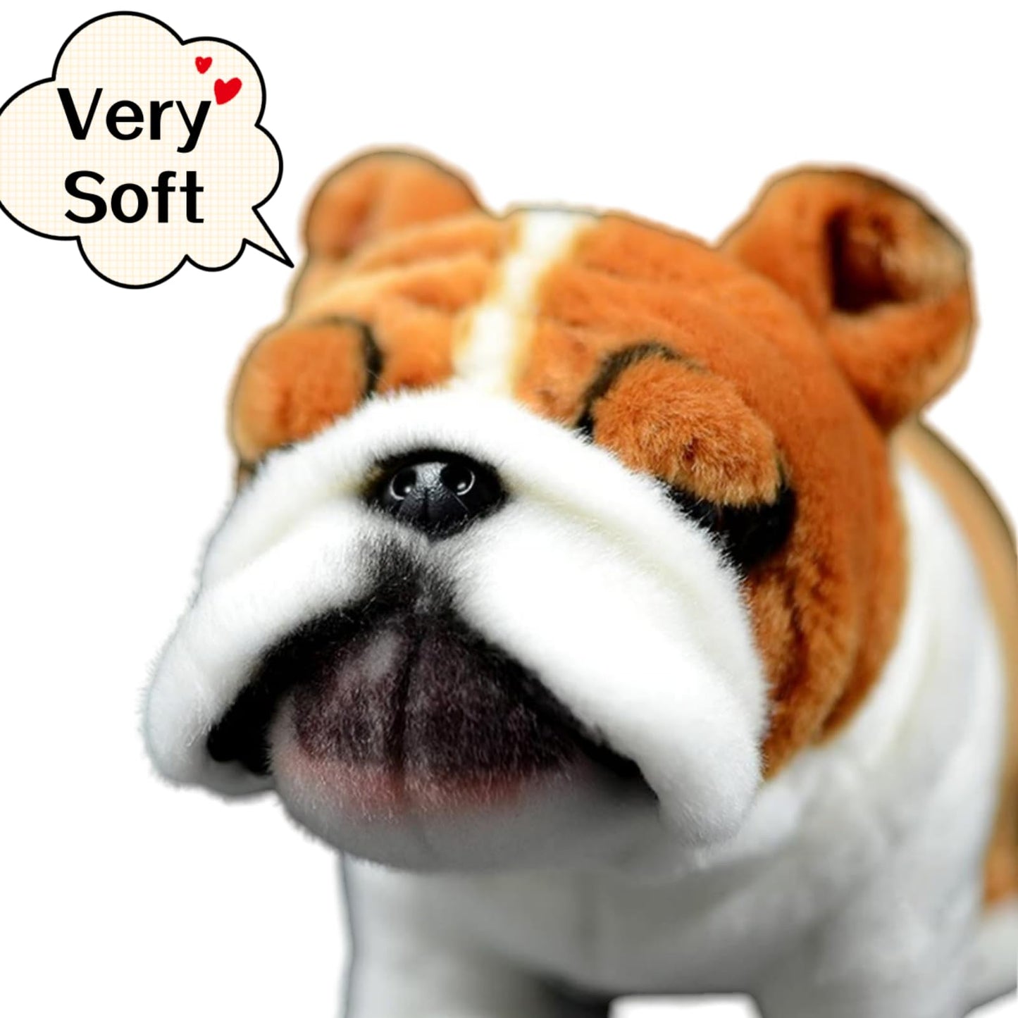 FRANKIEZHOU Lifelike Bulldog Plush-11.8" Bulldog Stuffed Animal,Soft Dog Stuffed Animals for Girls and Boys,Kid's Plush Toy,Hugging Plush