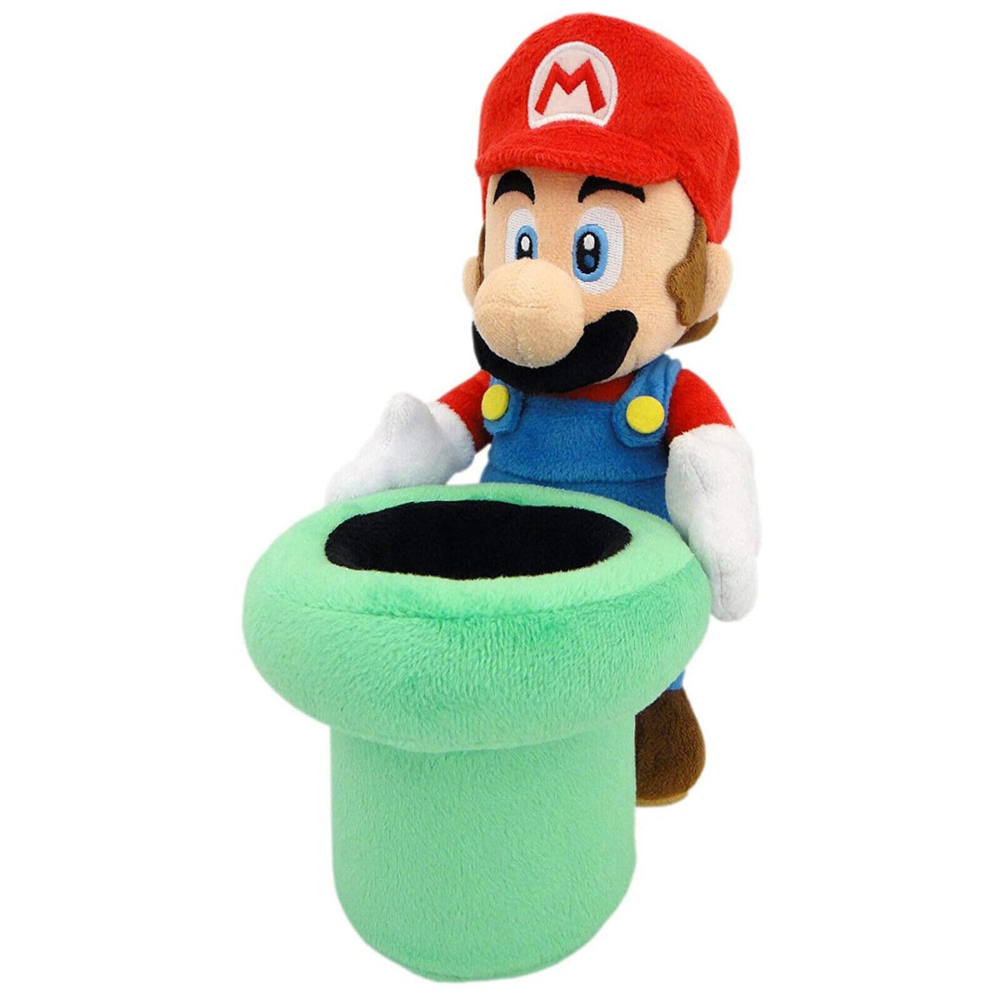 Little Buddy 1349 Super Mario Holding Warp Pipe Plush, 9", Brown/a