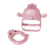 Baby Toys 0-6 Months Silicone teethers for Babies for Teething Pacifier in Cute Chicken Toys Shape - Turkish Pink Color for Baby Girl Pacifiers - 2 Pc