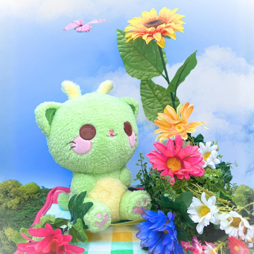 PlushGoals Flutter the Cat-tipillar - Kawaii Plush Cat Caterpillar, 10"