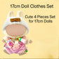 Doll Clothes for 17cm Dolls 4-Piece Set Knitted Hat Cute Clothe Suitable for Dolls Dress up, Keychain Accessories(NO Doll) (Pink)